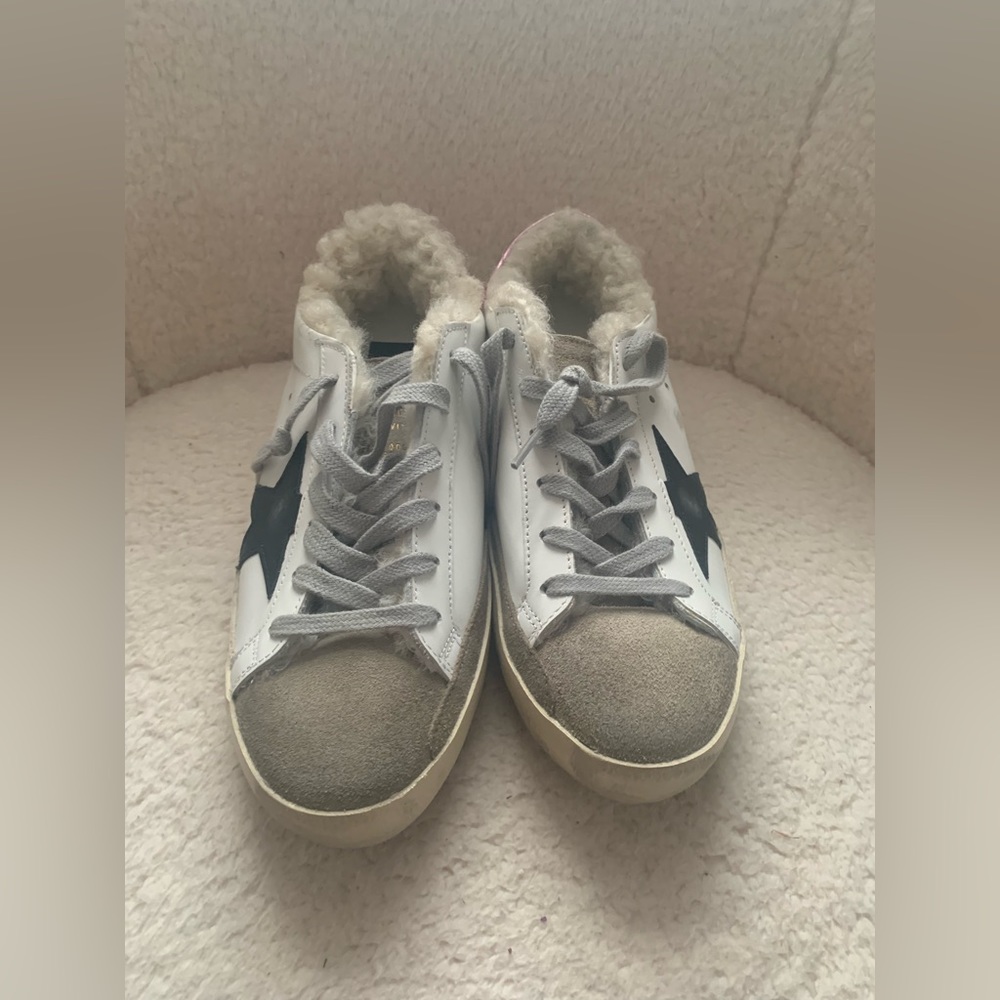 Golden Goose Superstar Shearling Sneaker White, Pink, Black NIB - Picture 3 of 13